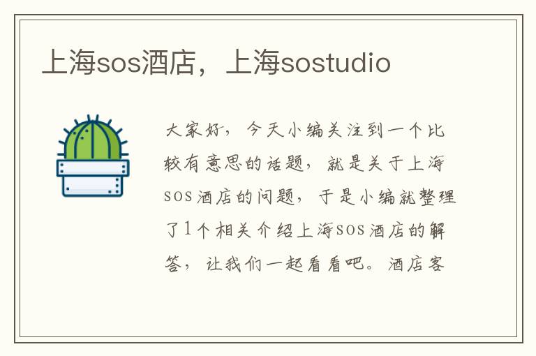 上海sos酒店，上海sostudio